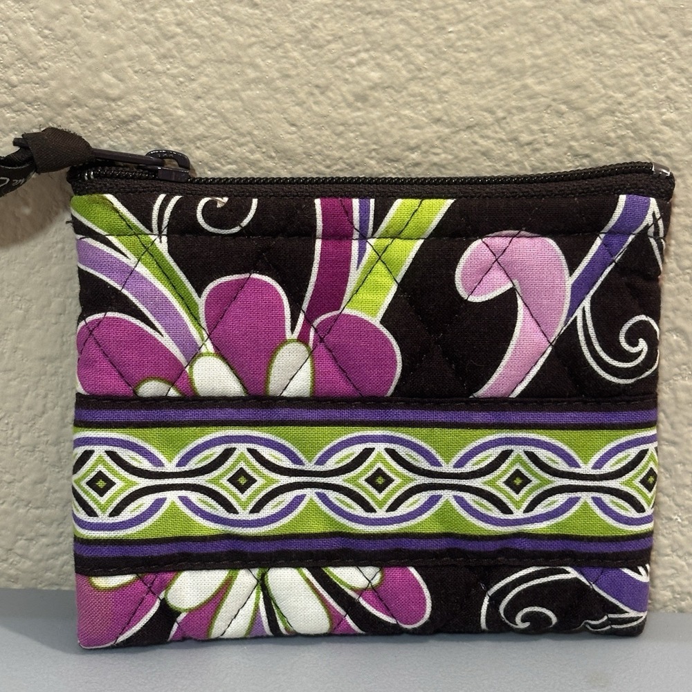 Vera Bradley‎ Loves Me Wallet Coin Purse Zip Floral Storage Pink Green Purple